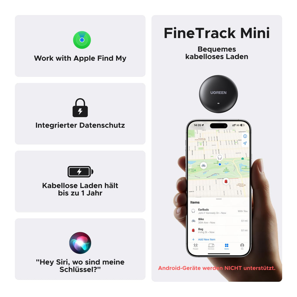 UGREEN FineTrack Mini (2er Pack) kabelloses Laden, Apple Find My (nur iOS)
