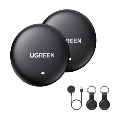 UGREEN FineTrack Mini Smart Finder 2er-Pack (Apple Find My, kabelloses Laden, IP68)