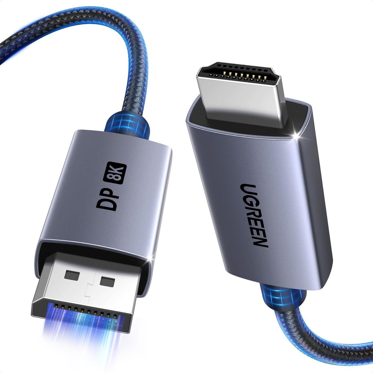 UGREEN 8K@60Hz Aktives Displayport auf HDMI Kabel Unidirektional (2M)