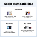 UGREEN Nexode 45W Ladegerät mit ausziehbarem USB-C-Kabel ist ein vielseitiges Reiseladegerät mit breiter Kompatibilität zu iPhone, Galaxy, Pixel, iPad, Steam Deck u.v.m. – perfekt für das Aufladen mehrerer Geräte unterwegs.