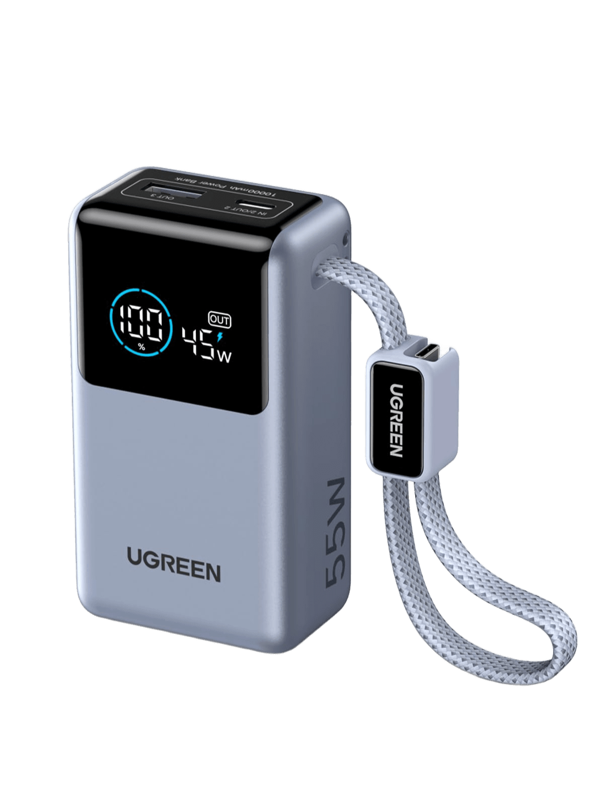 UGREEN Powerbank (10000mAh, 55W, integriertem Kabel, AirPyra)