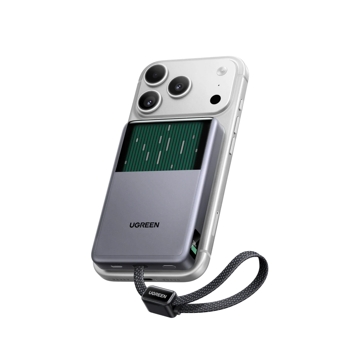 UGREEN MagFlow Pro Magnetische Powerbank (10.000 mAh, Qi2 25 W, integriertes 45-W-USB-C-Kabel)