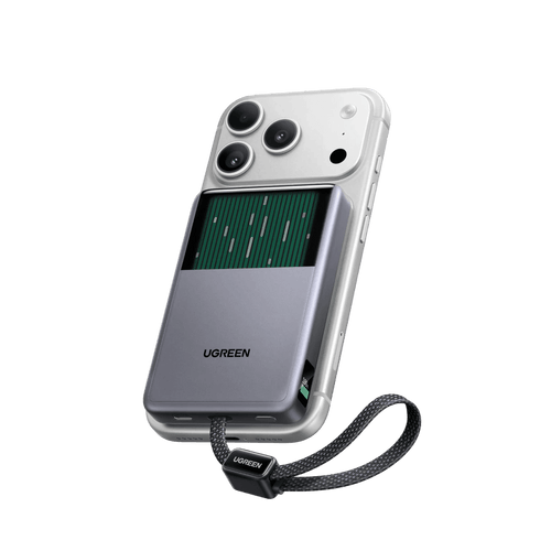 UGREEN MagFlow Pro Magnetische Powerbank (10.000 mAh, Qi2 25 W, integriertes 45-W-USB-C-Kabel) - Powerbank