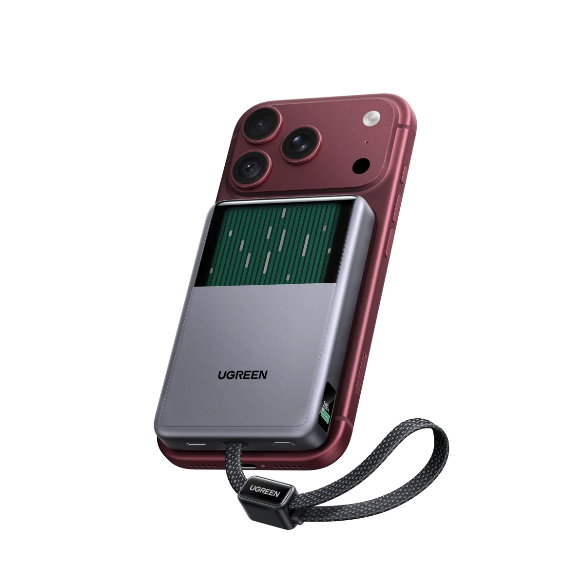 UGREEN MagFlow Pro Magnetische Powerbank (10.000 mAh, Qi2 25 W, integriertes 45-W-USB-C-Kabel) - Powerbank