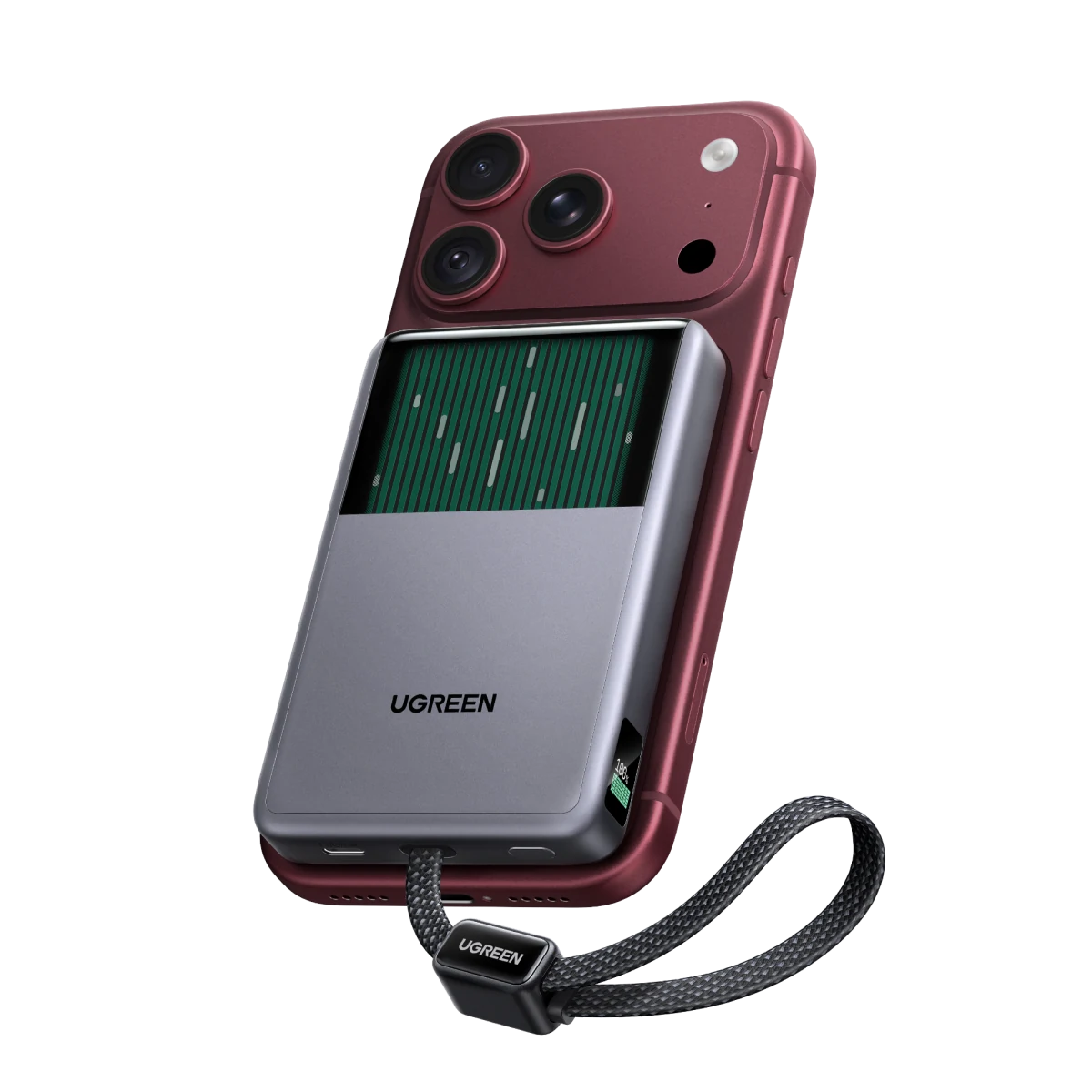 UGREEN MagFlow Pro Magnetische Powerbank (10.000 mAh, Qi2 25 W, integriertes 45-W-USB-C-Kabel)