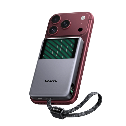UGREEN MagFlow Pro Magnetische Powerbank (10.000 mAh, Qi2 25 W, integriertes 45-W-USB-C-Kabel)
