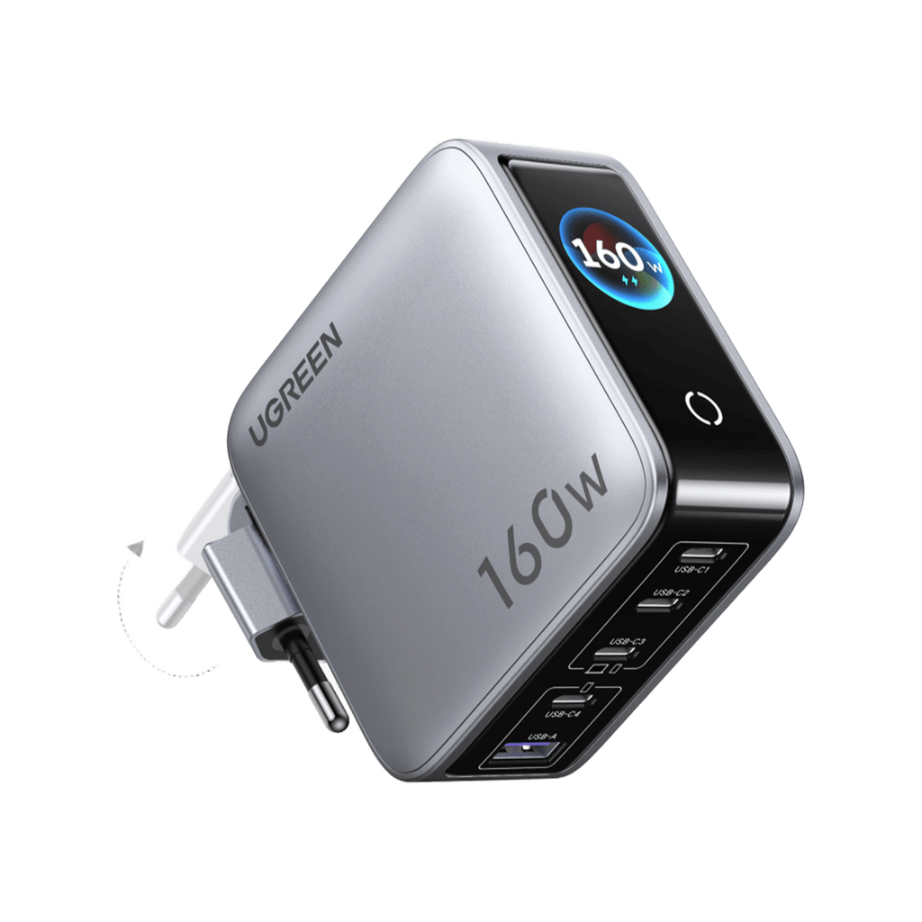 UGREEN Nexode Pro 160 W Ladegerät (5-in-1, Smart Display, 140 W Max, GaN)