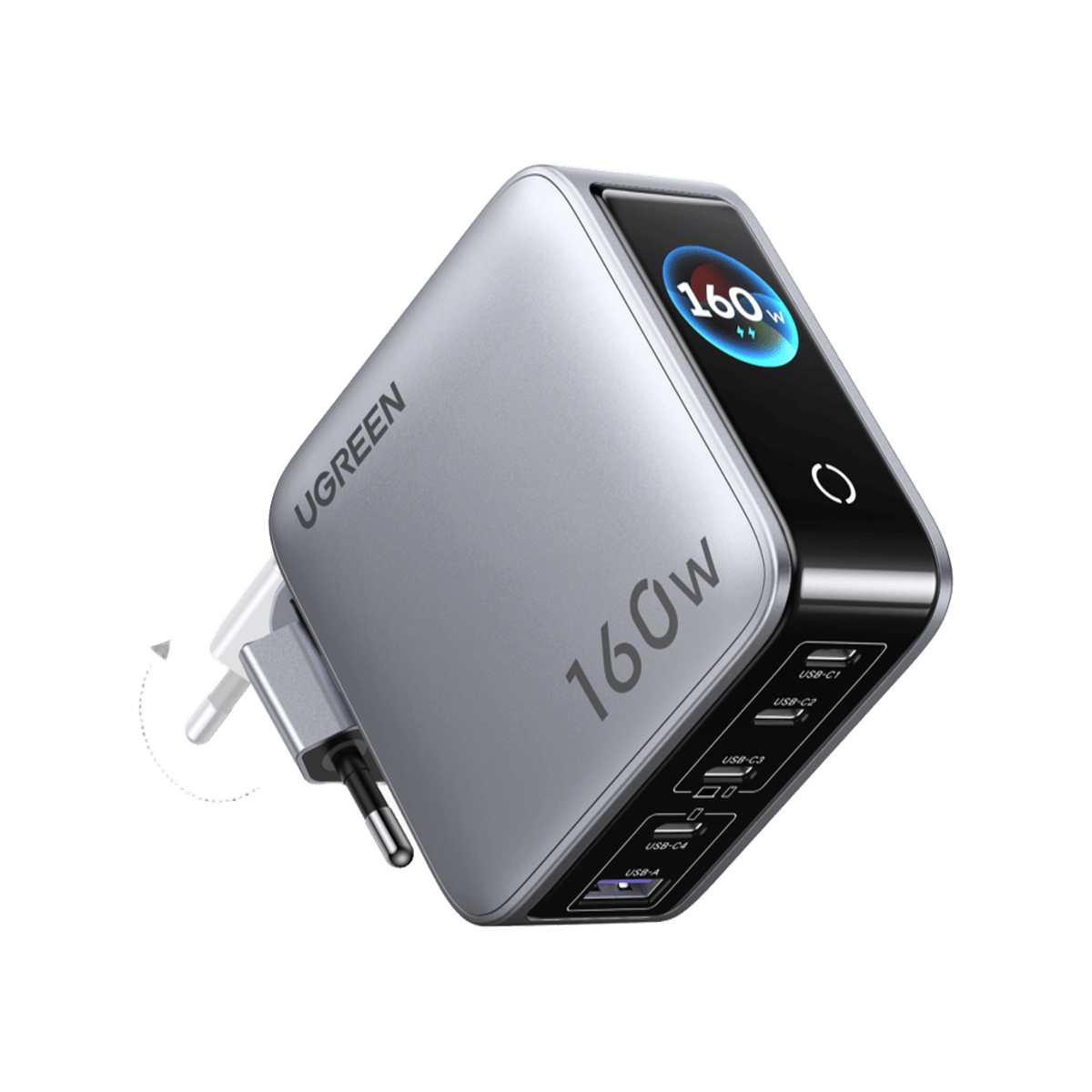 UGREEN Nexode Pro 160 W Ladegerät (5-in-1, Smart Display, 140 W Max, GaN)
