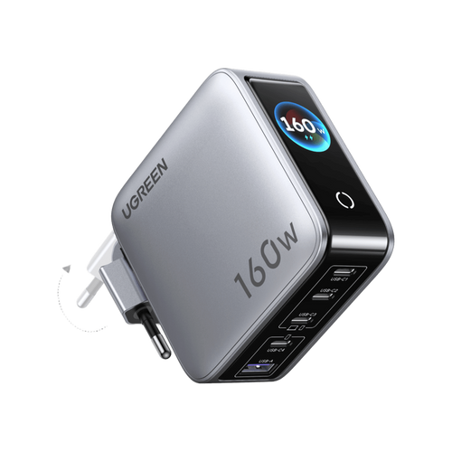 UGREEN Nexode Pro 160 W Ladegerät (5-in-1, Smart Display, 140 W Max, GaN)
