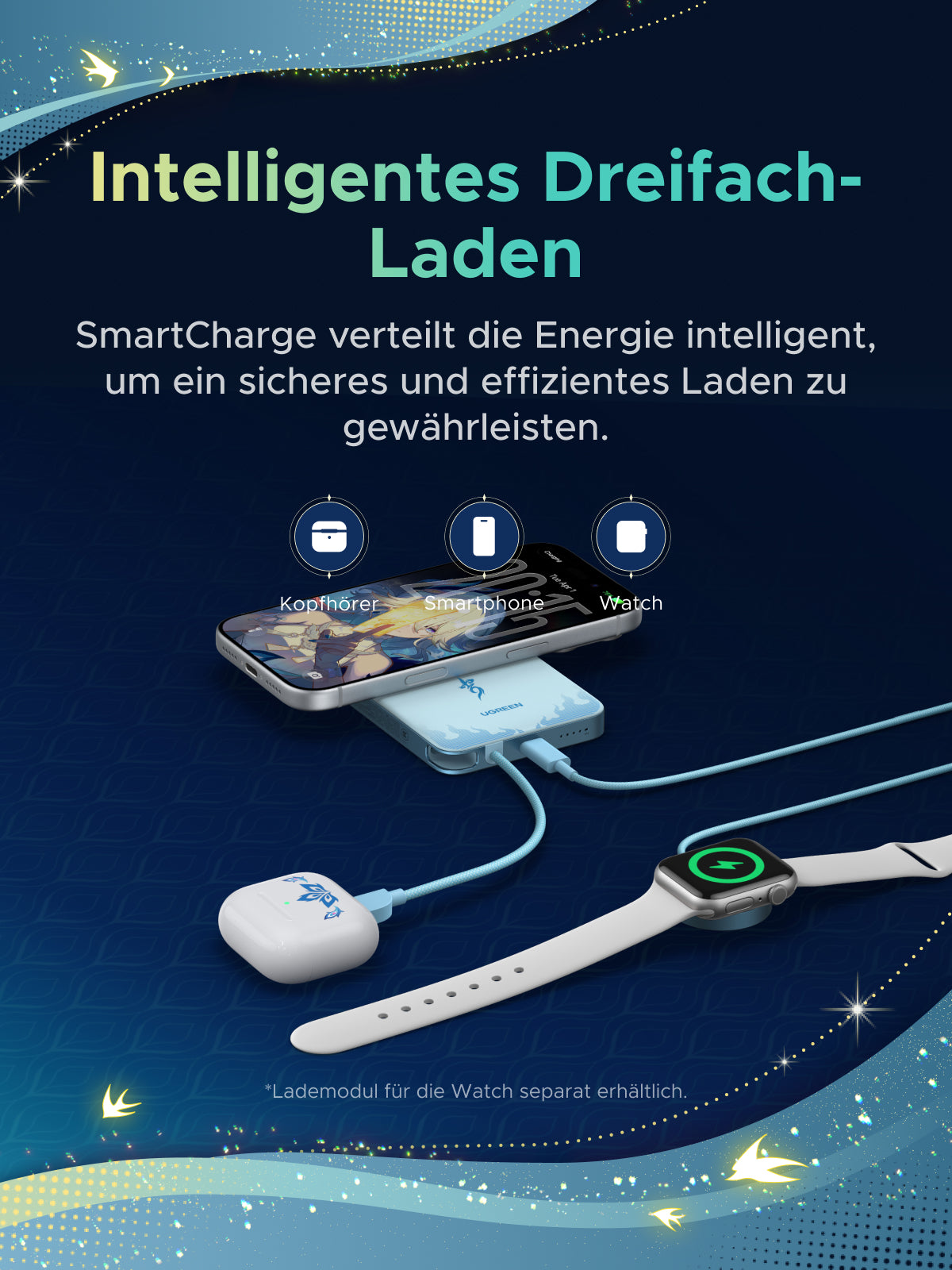 UGREEN x Honkai: Star Rail Magnetische Powerbank (10.000mAh, 30W, Qi2 15W)