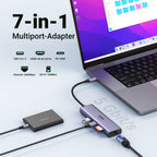 Der UGREEN Revodok HDMI USB-C Hub (7-IN-1, 4K@60Hz, 1000Mbit/s) dient als praktische dockingstation und kombiniert USB-3.0-Ports, eine 4K-HDMI-Ausgabe, 100W-PD-Laden, Gigabit-Ethernet sowie SD- und TF-Steckplätze für vielseitige Erweiterungen.