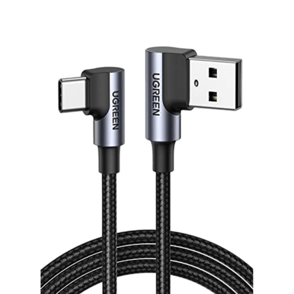 UGREEN USB-A auf USB-C Nylon Ladekabel Winkel 90 Grad