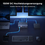 UGREEN DisplayLink Docking Station, 4K/8K Quad Display, 150W Netzteil