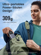 UGREEN Nexode Powerbank 12000mAh 100W zeigt als powerbank ein ultra-portables Power-Säulen-Design mit nur 309 g sowie kompakten Abmessungen von 45,5 × 46 × 115 mm.