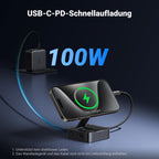 UGREEN Magnetischer USB-C Hub (4-in-1, Faltbarer, 5Gbps, 4K60Hz, 100W) unterstützt als docking station eine schnelle 100W USB-C-PD-Aufladung für effizientes Energie-Management.