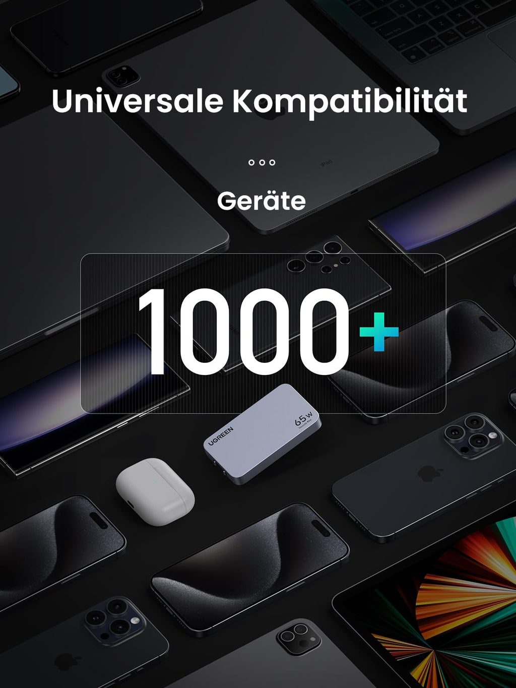 UGREEN Nexode Pro Ultra-Slim USB-C Ladegerät (65W, 3-Ports, GaN)