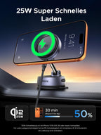 UGREEN Magflow Qi2 25W Autohalterung mit Ladefunktion, MagSafe-Kompatibel