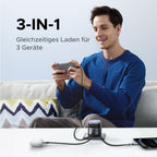 UGREEN Nexode 45W Ladegerät mit ausziehbarem USB-C-Kabel ist ein kompaktes Reiseladegerät, das 3-in-1-Schnellladen für Smartphone, Tablet und Smartwatch ermöglicht – ideal für effizientes Laden auf Reisen.