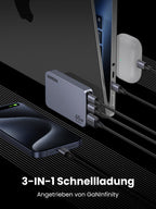 UGREEN Nexode Pro Ultra-Slim USB-C Ladegerät (65W, 3-Ports, GaN)