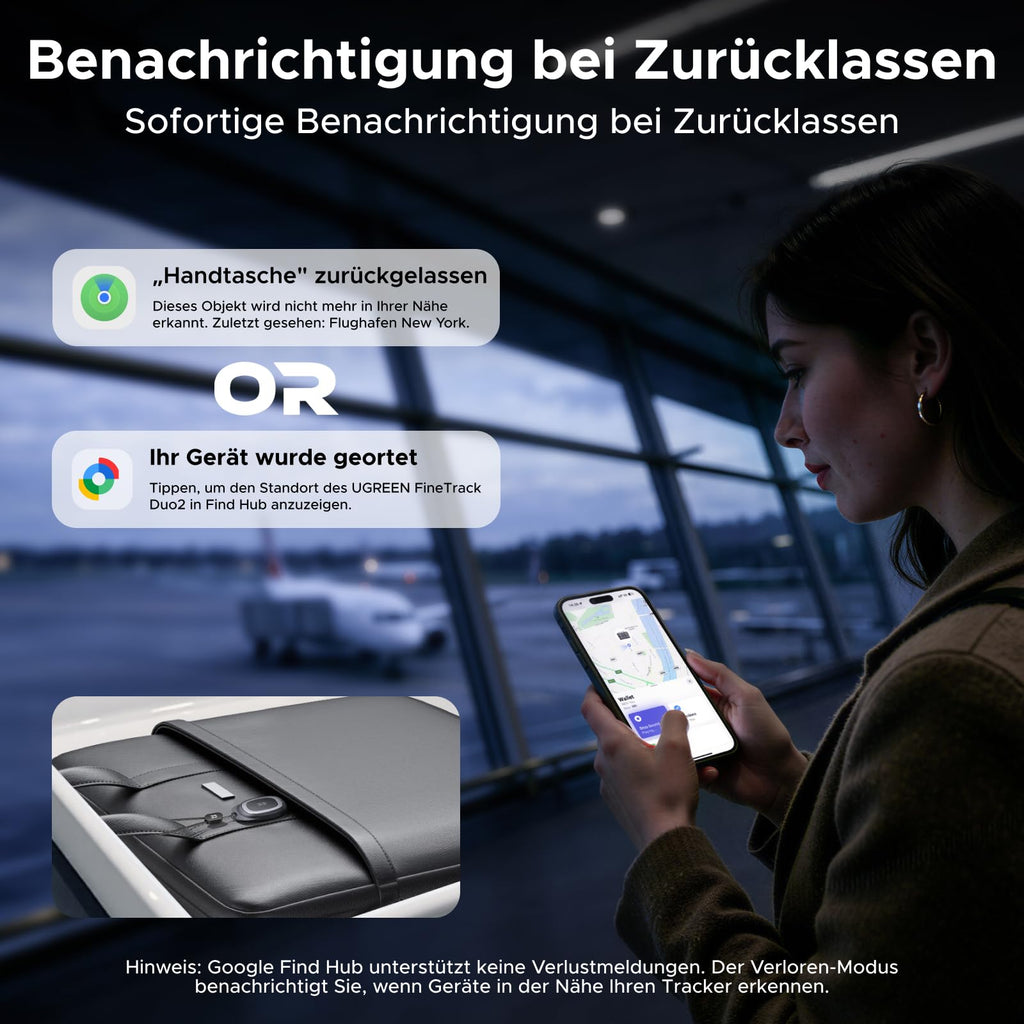UGREEN FineTrack Duo 2 GPS Tracker für iOS & Android mit USB C Laden