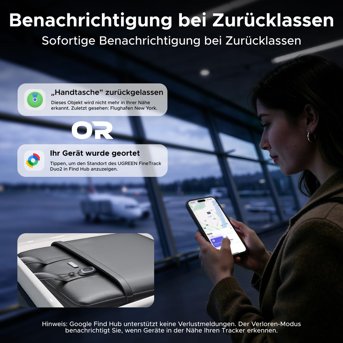 UGREEN FineTrack Duo 2 GPS Tracker für iOS & Android mit USB C Laden