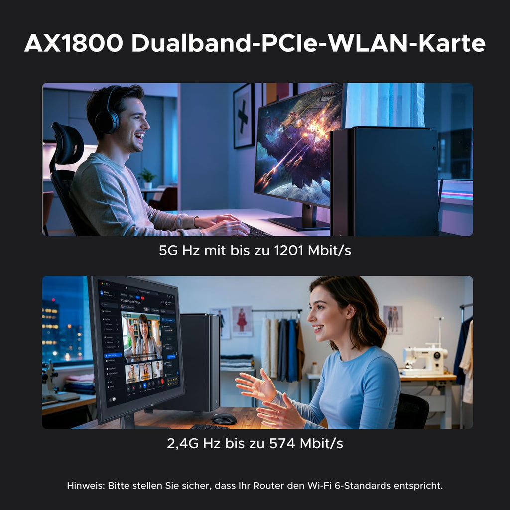 UGREEN AX1800 PCIe WLAN Karte für PC Netzwerkkarte