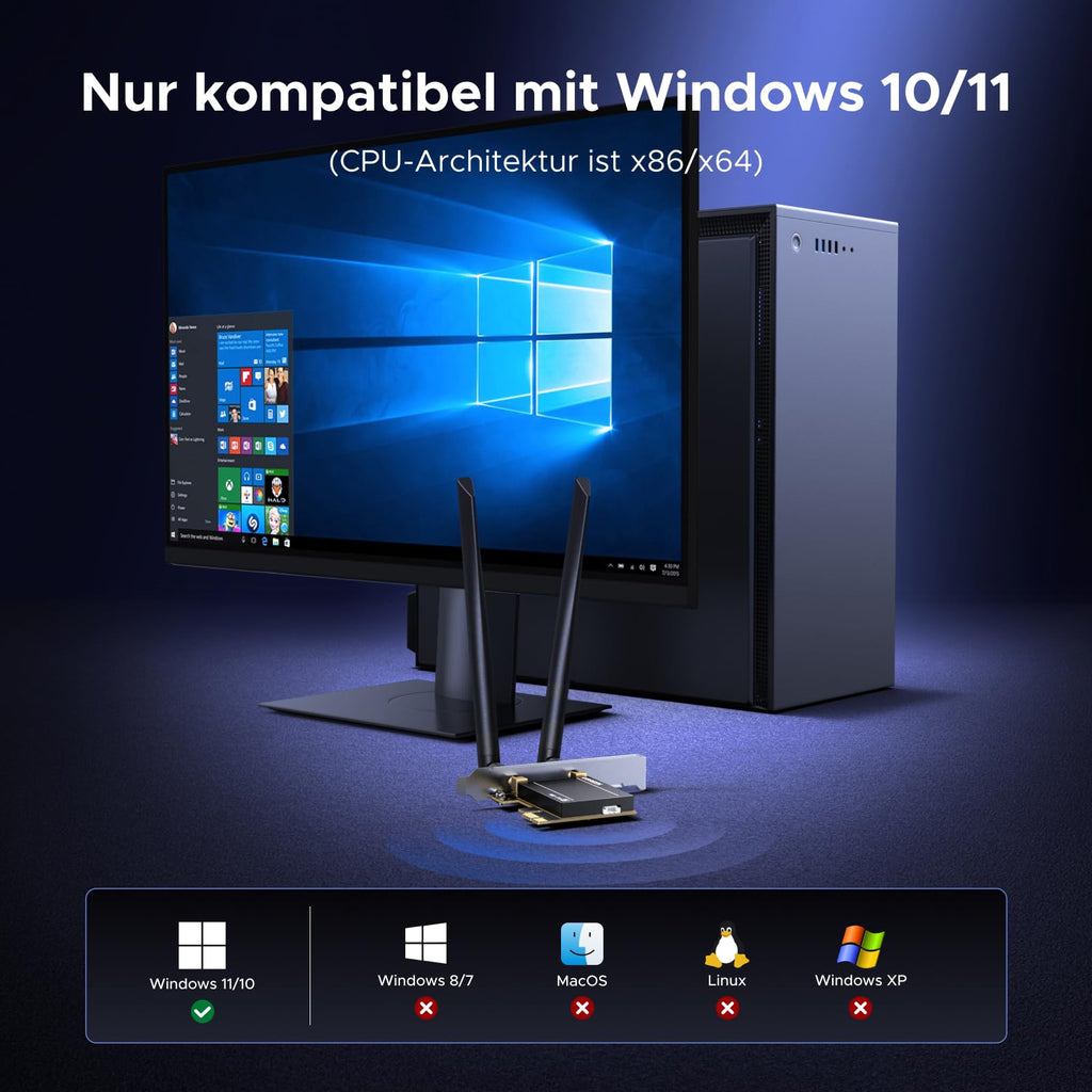 UGREEN AX1800 PCIe WLAN Karte für PC Netzwerkkarte