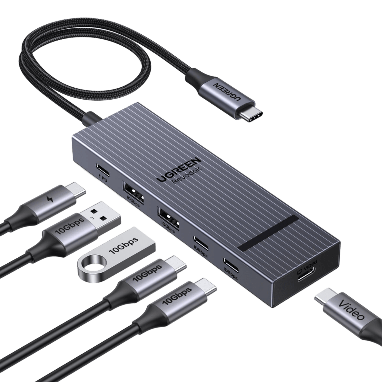 UGREEN Revodok Pro 6 - in - 1 USB - C - Hub (10 Gbps, 4K 60Hz, 100W PD) - Hub