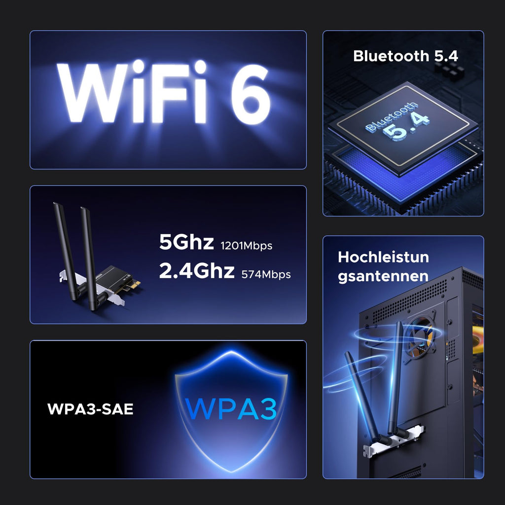 UGREEN AX1800 PCIe WLAN Karte für PC Netzwerkkarte