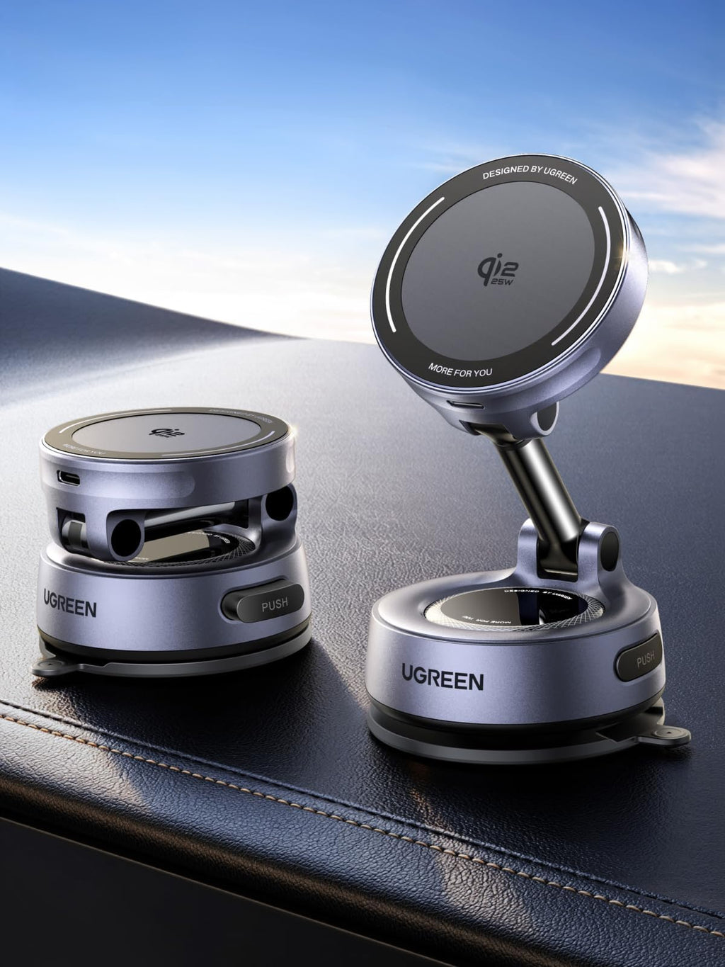 UGREEN Magflow Qi2 25W Autohalterung mit Ladefunktion, MagSafe-Kompatibel