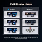 UGREEN Revodok Pro usb-hub Dockingstation unterstützt Windows Multi-Display-Modi mit Erweiterung und Spiegelung über mehrere externe Monitore für flexible Arbeitsumgebungen.