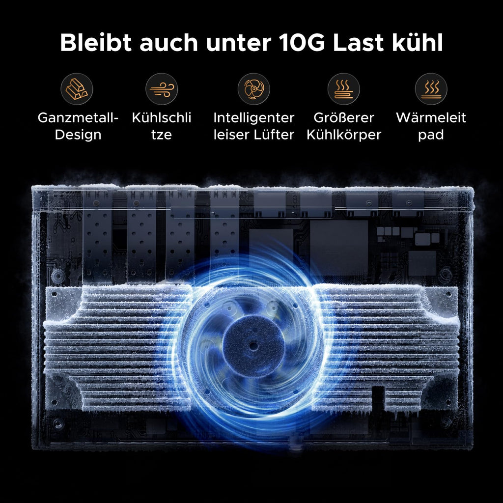UGREEN LAN Switch mit 4X 10G RJ45+4X 10G SFP+, 10G Netzwerk Switch