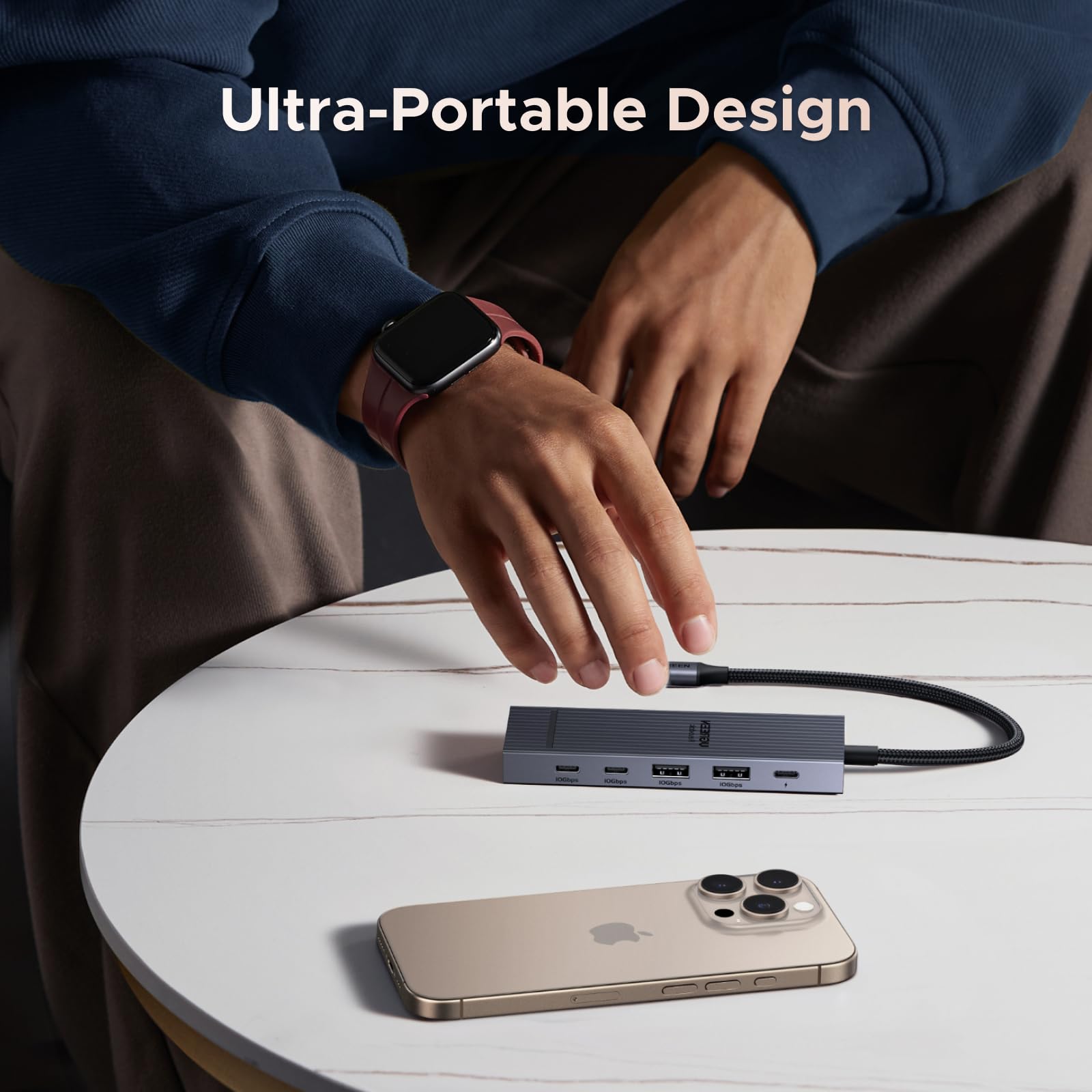 Der UGREEN Revodok Pro USB-C Hub (10Gbps, 6-IN-1, 4K@60Hz) zeichnet sich als leichte und tragbare dockingstation mit robustem Gehäuse aus, ideal für mobiles Arbeiten und den täglichen Einsatz.