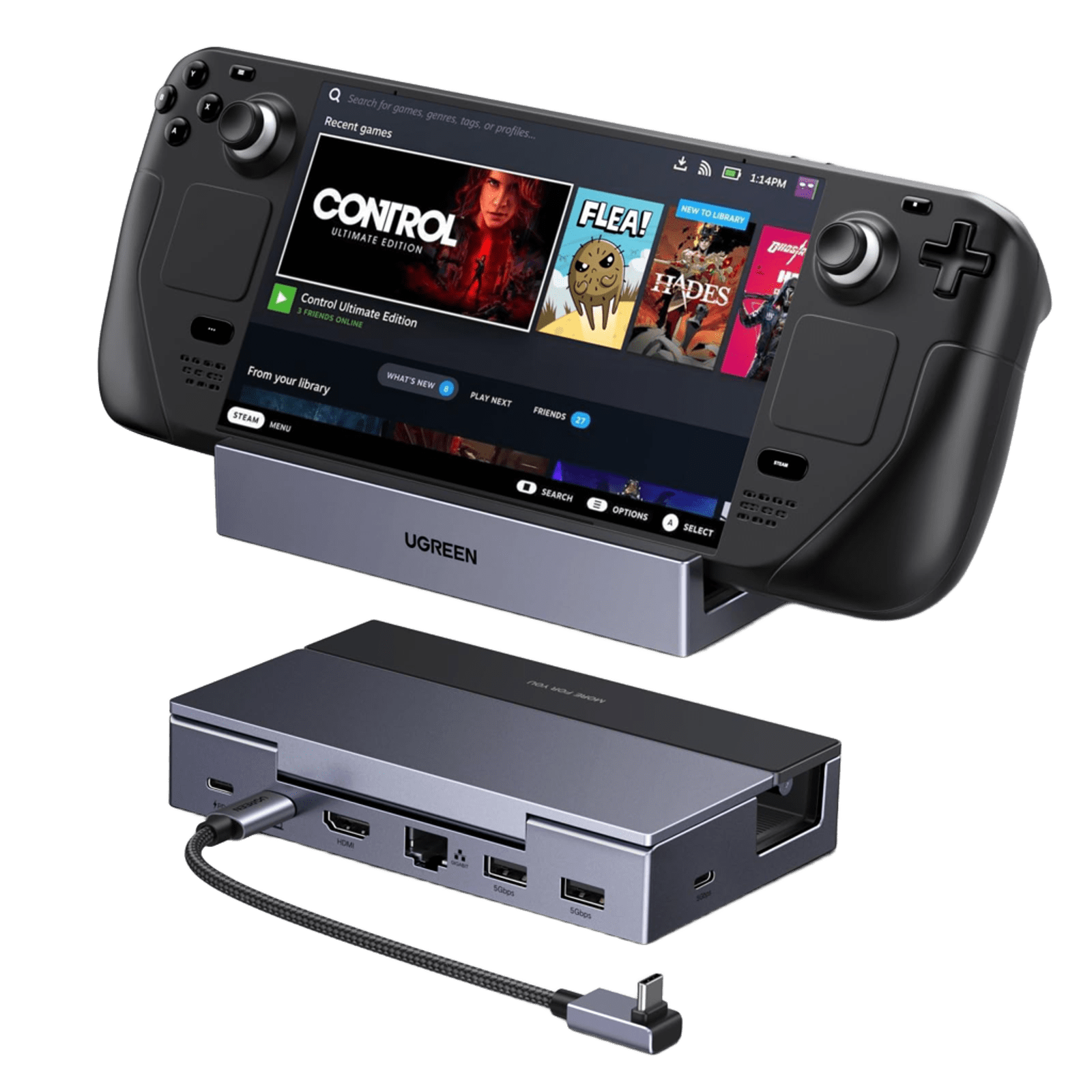 UGREEN Steam Deck Dock (4K@120Hz, faltbar, 100W PD) - Dockingstation