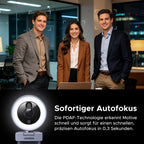 UGREEN 4K Webcam mit Ringlicht, Autofokus, Objektivdeckel, 6 Lichtstufen