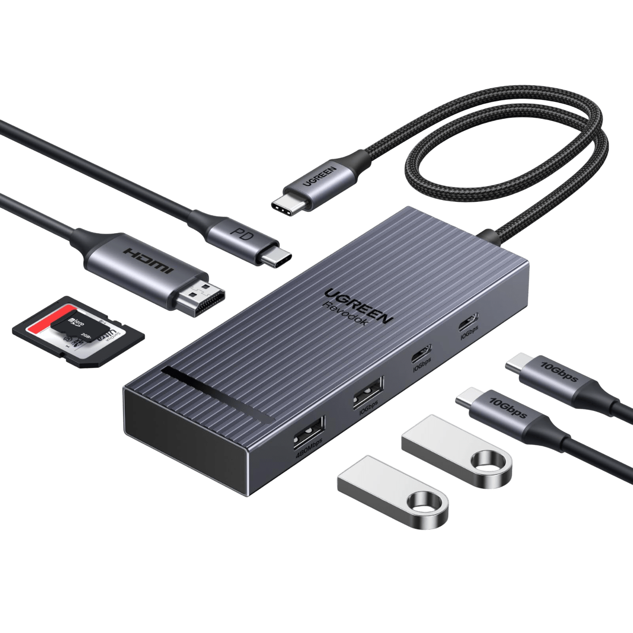 UGREEN Revodok Pro USB-C Hub (8-in-1, 10Gbps, 4K60Hz)
