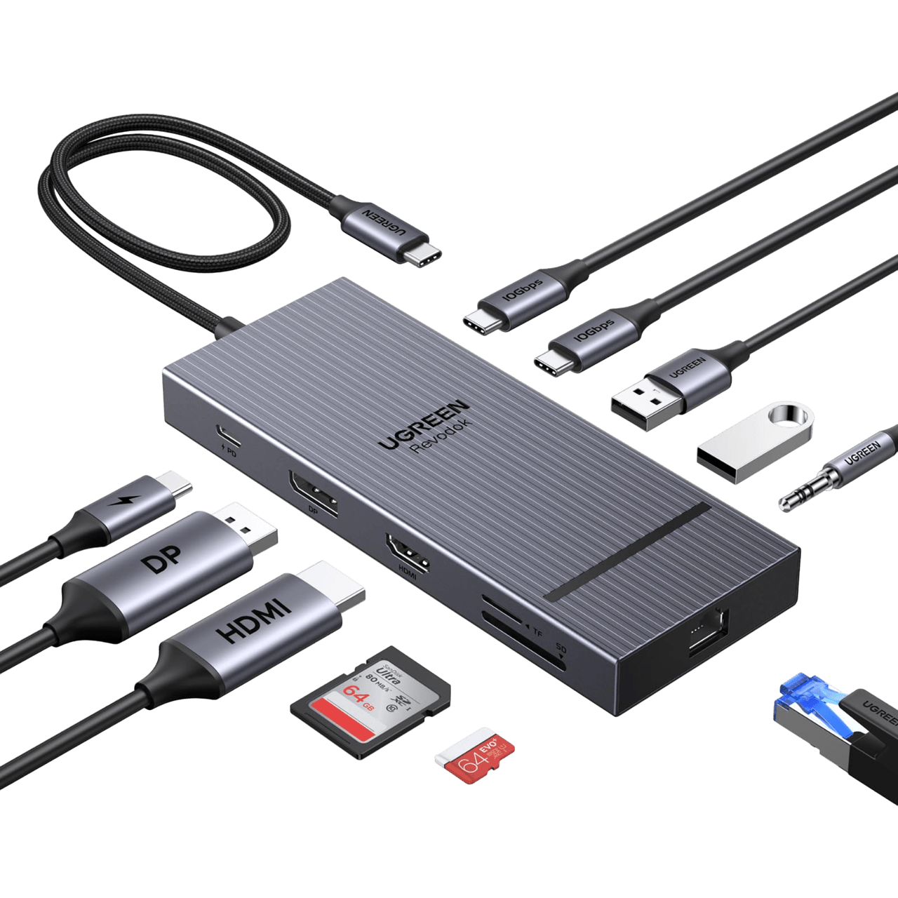 UGREEN Revodok Pro Dockingstation (11-in-1, 10Gbps, 100W)