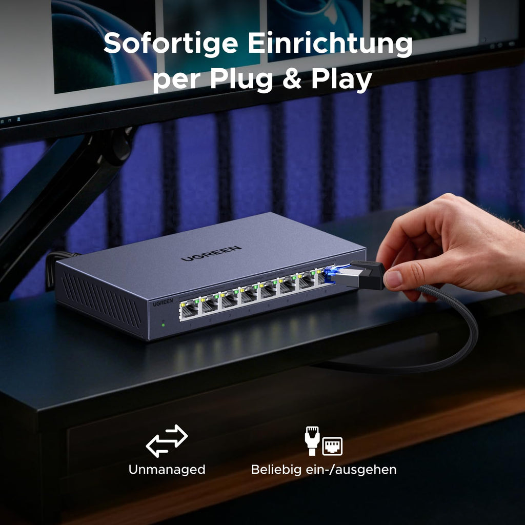 UGREEN 2.5G LAN Switch mit 8X 2.5G Ports, Plug & Play (8-Ports)