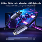 UGREEN 8K@60Hz Aktives Displayport auf HDMI Kabel Unidirektional (2M)