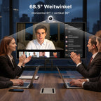 UGREEN 4K Webcam mit Ringlicht, Autofokus, Objektivdeckel, 6 Lichtstufen