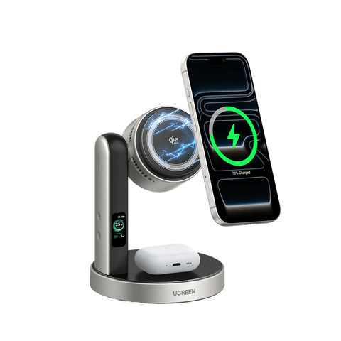 UGREEN MagFlow Pro Magnetische kabellose Ladestation (2-in-1, Qi2 25 W, intelligentes Kühlsystem)