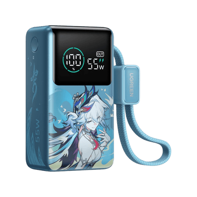 UGREEN Nexode Pro Honkai: Star Rail Edition Powerbank (10.000 mAh, 55 W, integriertes USB-C-Kabel)