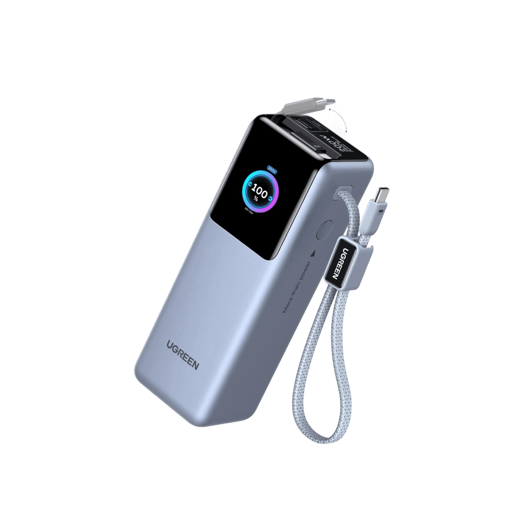 UGREEN Nexode Pro Powerbank (25000 mAh, 200 W, integriertes USB-C-Kabel, 4 Anschlüsse) - Powerbank