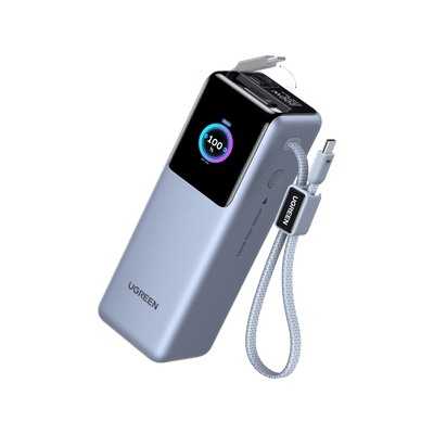 UGREEN Nexode Pro Powerbank (25000 mAh, 200 W, integriertes USB-C-Kabel, 4 Anschlüsse)