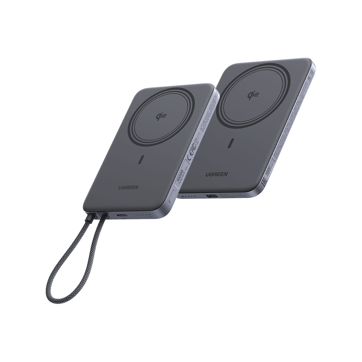 UGREEN MagFlow Air Powerbank-Bundle (10.000 mAh + 5.000 mAh, Qi2 15 W) - Powerbank