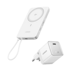 UGREEN MagFlow Air Powerbank & Nexode Air Ladegerät im Bundle (5.000 mAh / 10.000 mAh, Qi2 15 W, 65 W GaN) -