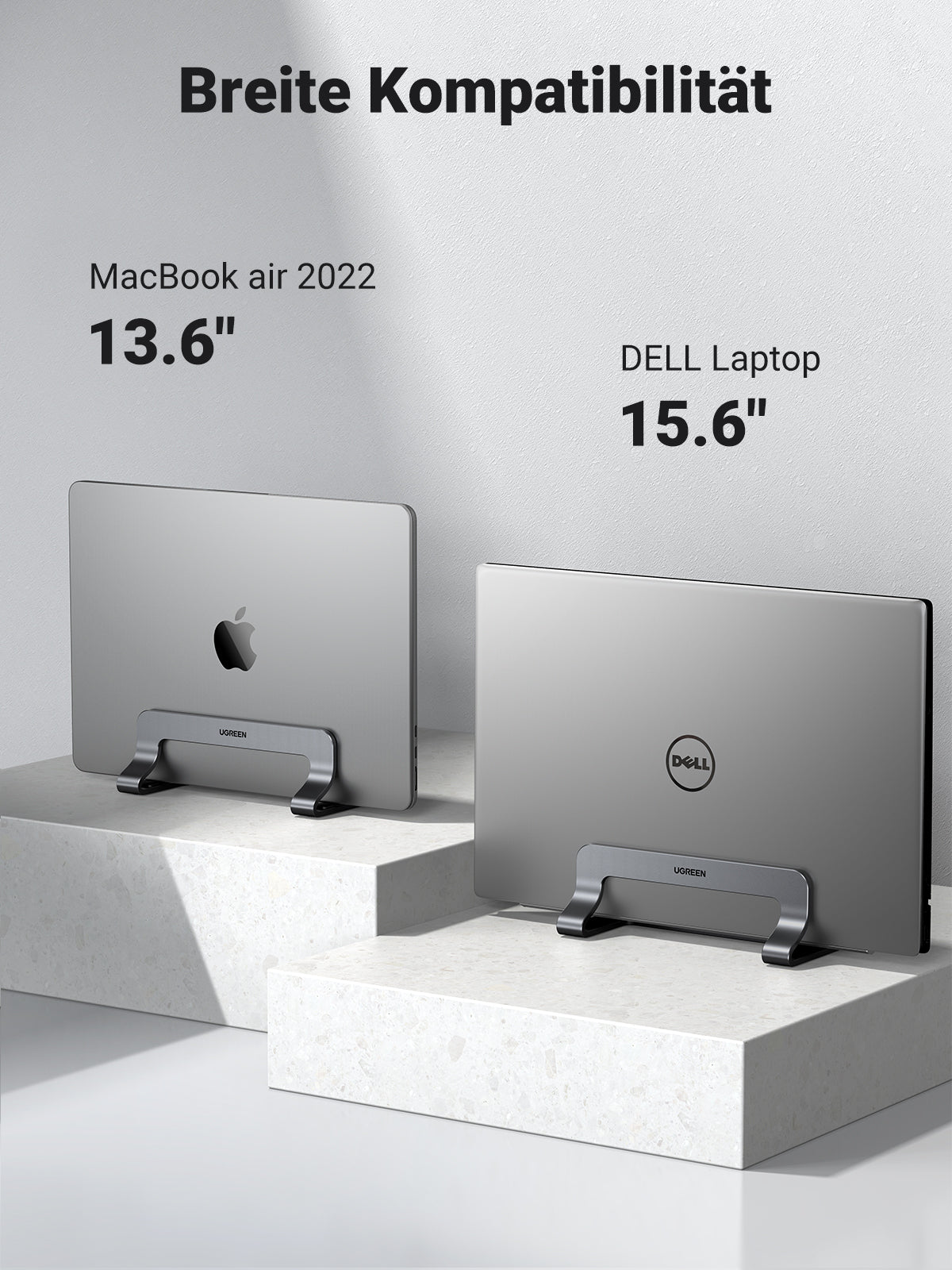 Nordik Vertikaler Laptopständer Aus Walnussholz – Platzsparendes Dock Für MacBook & Laptops (0,5-0,7 Zoll Dick)