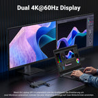 UGREEN Revodok Pro USB-C Hub ermöglicht als dockingstation eine Dual-4K@60Hz Bildschirm­erweiterung für flüssiges Multitasking und klare Bildqualität.