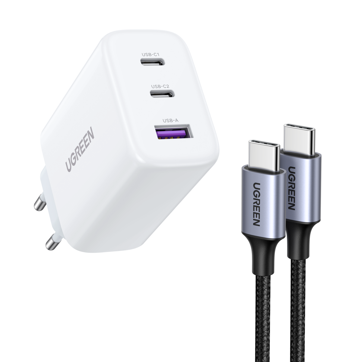 UGREEN 65W USB-C Ladegerät + 60W USB-C Kabel (1 M)