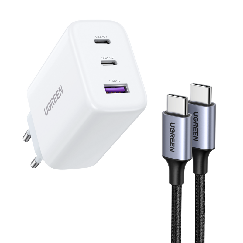UGREEN 65W USB-C Ladegerät + 60W USB-C Kabel (1 M)